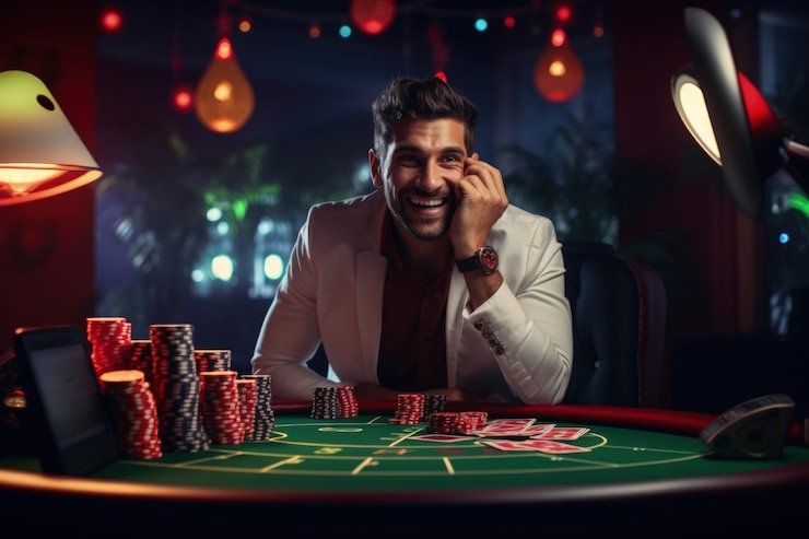 Tampilan dealer Sic Bo Dadu dari studio katakjp dengan wadah dadu transparan dan layar hasil